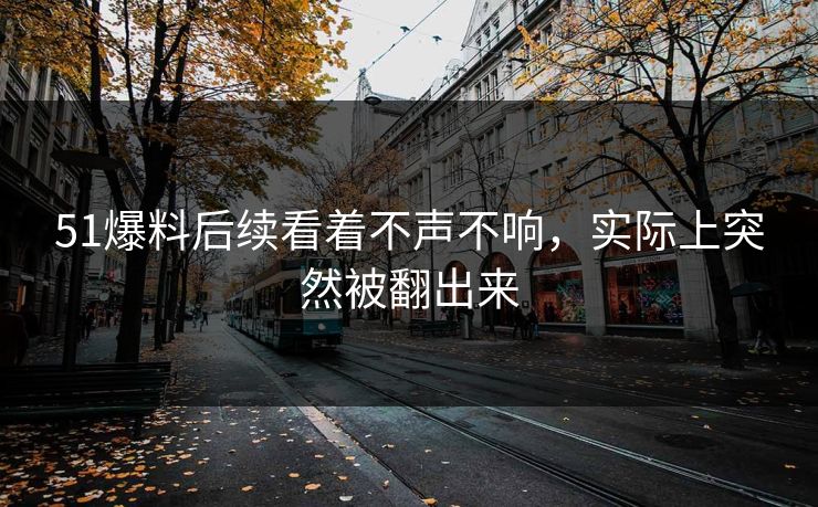 51爆料后续看着不声不响，实际上突然被翻出来  第1张