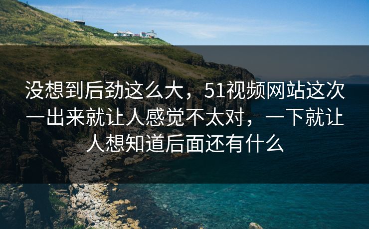 没想到后劲这么大，51视频网站这次一出来就让人感觉不太对，一下就让人想知道后面还有什么  第1张